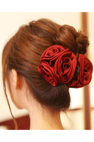 Satin Rose Large Claw Hair Clip | Angel Clothing