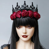Red Satin Gothic Rose Crown | Angel Clothing