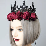 Red Satin Gothic Rose Crown | Angel Clothing