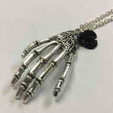Skeleton Hand and Rose Necklace | Angel Clothing