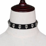 Black Gothic Skull Stud Collar | Angel Clothing