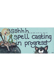 Ssshhh Spell Casting in Progress Cat Wall Plaque Door Sign | Angel Clothing