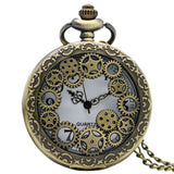 Steampunk Pocket Watch with Gears on Necklace Chain | Angel Clothing
