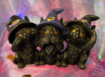 Three Wise Black Cats 11.5cm | Angel Clothing