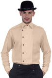 Ulysses Side Button Steampunk Shirt Almond | Angel Clothing
