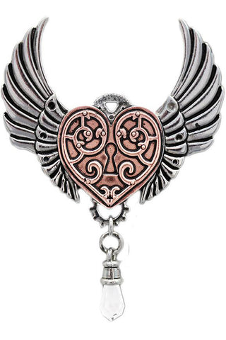Steampunk Engineerium Valkyrie Heart Pendant | Angel Clothing