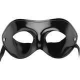 Venetian Style Mask Mens Plain Black Masquerade Mask Glossy Finish | Angel Clothing