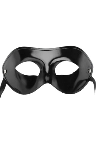 Venetian Style Mask Mens Plain Black Masquerade Mask Glossy Finish | Angel Clothing