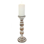 Whitewash wooden candle stand 30cm | Angel Clothing