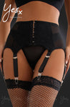 YesX Garter and Thong Black | Angel Clothing